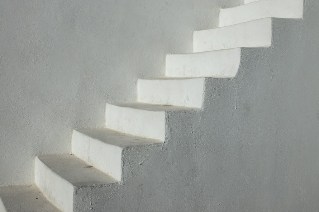 White stairs